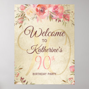 90e verjaardag Shimmer Design Poster
