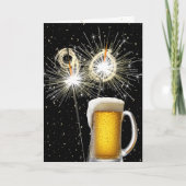 90e Verjaardag Sparklers met Beer Mok Kaart (Voorkant)