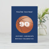 90e verjaardag Uitnodiging Basketball (Staand voorkant)