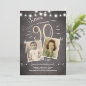 90e verjaardag uitnodiging  negentigste verjaardag (Staand voorkant)