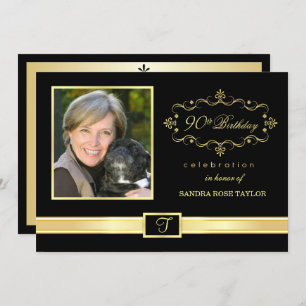 90e verjaardag Uitnodigingen met foto