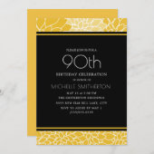 90e verjaardag van de Gele Witte Floral Kaart (Voorkant / Achterkant)