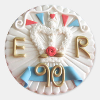 90e verjaardag van de koningin ronde sticker