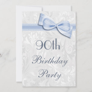 90e verjaardag van de partij Damask en Faux Bow Kaart