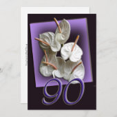 90e verjaardag van de uitnodiging van de Birthday  (Voorkant / Achterkant)