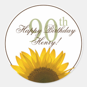 90e verjaardag van de zonnebloem ronde sticker