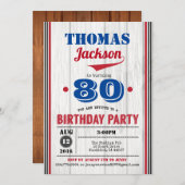 90e verjaardag van honkbal. Rustisch hout Kaart (Voorkant / Achterkant)