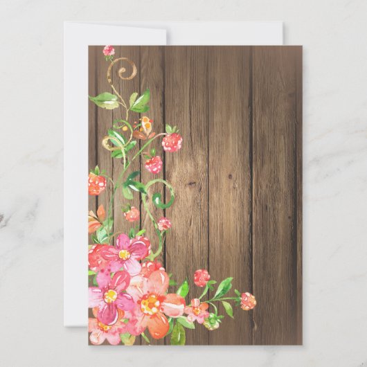 90e Verjaardag Verrassing Brunch Rustieke Bloemen Kaart (Achterkant)