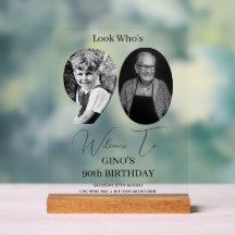 90e verjaardag viering aangepaste foto monogram