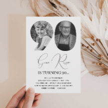 90e verjaardag viering aangepaste foto monogram