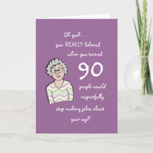 90e verjaardag voor haar grappige kaart
