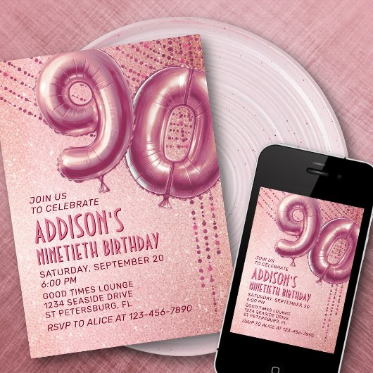 90e verjaardag vrouwen Roos Kaart