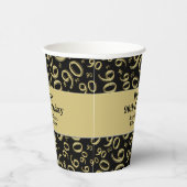 90e verjaardag zwart/Gold Random Number Pattern 90 Papieren Bekers (Rechts)