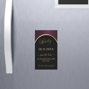 90e verjaardag zwarte bordeaux Save the Date magne