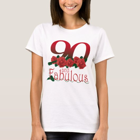 90e verjaardagsbloem t-shirt (Voorkant)