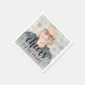 90e verjaardagsfeest Foto Black Script Cheers Servet (Hoek)