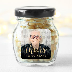 90e Verjaardagsfeest Foto Proost Vierkante Sticker