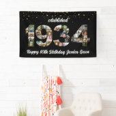 90e verjaardagsfeest Photo Collage Opgericht 1934 Spandoek (Insitu)