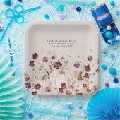 90e verjaardagsfeestje pompoen Wildflower Custom Papieren Bordje (Feest)