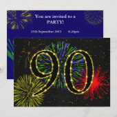 90e verjaardagsfeestje uitnodigen kaart (Voorkant / Achterkant)