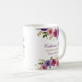 90ème Anniversaire Mug - Couronne florale avec num (Devant droit)