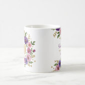 90ème Anniversaire Mug - Couronne florale avec num (Centre)