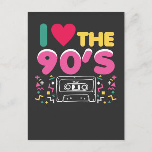 90er-outfit Ik hou van de 90er Retro Oudschool Briefkaart