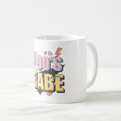 "90s Babe" Nostalgisch geschenk Koffiemok (Voorkant rechts)