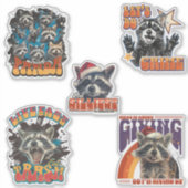 90s Bootleg Feral Raccoon Sticker Pack 1 (Devant)