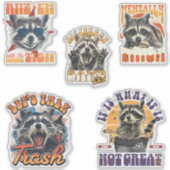 90s Bootleg Feral Raccoon Sticker Pack 2 (Devant)