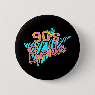 90s Bruid Bruidsmeisje Retro Bijpassende Bachelore Ronde Button 5,7 Cm