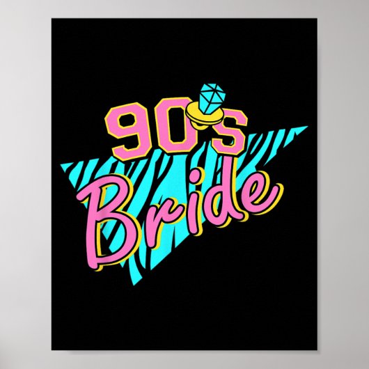 90s Bruid Bruidsmeisje Retro Matching Bachelorette Poster (Voorkant)