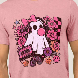 90s Bubblegum Esthetische Retro Ghost Girl Hallowe Tri-Blend Shirt