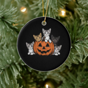  90s Cat Halloween Retro Spooky Seizoen Keramisch Ornament