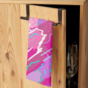 90s de Kunst van de Pop van Nostalgie in Magenta Theedoek