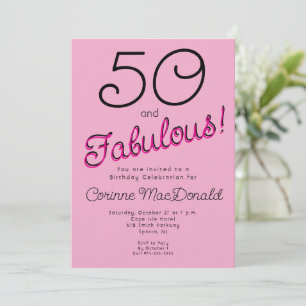 90's Fifty and Fabulous roze 50ste verjaardag Kaart