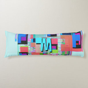 90s Geïnspireerd Kleurrijk Geometrisch Monogram Lichaamskussen