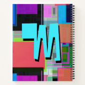 90s geïnspireerd kleurrijk geometrisch monogram notitieboek (Achterkant)