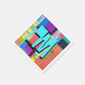 90s Geïnspireerd Kleurrijk Geometrisch Monogram Servetten (Hoek)