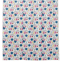 90s Geometrische vormen Douchegordijn