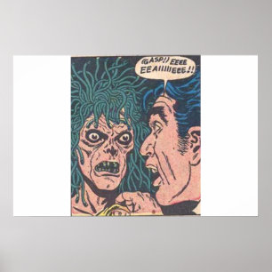 90s Golden age Horror strips Poster