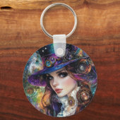 90s Gothic Steampunk Alice Button Sleutelhanger (Voorkant)