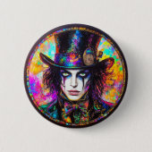 90s Gothic Steampunk Mad Hatter Button (Voorkant)