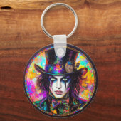 90s Gothic Steampunk Mad Hatter Sleutelhanger (Voorkant)