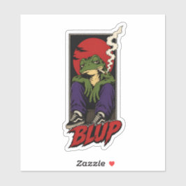 90s Grunge Skater Kikker Roken Die-Cut Sticker