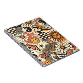 90s Happy Faces Sun Flowers Pattern Notitieboek (Rechterzijde)