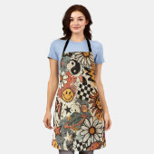 90s Happy Faces Sun Flowers Pattern Schort (Gedragen)