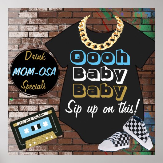 90's Hip Hop Blue-Oooh Baby-Bar Poster (Voorkant)