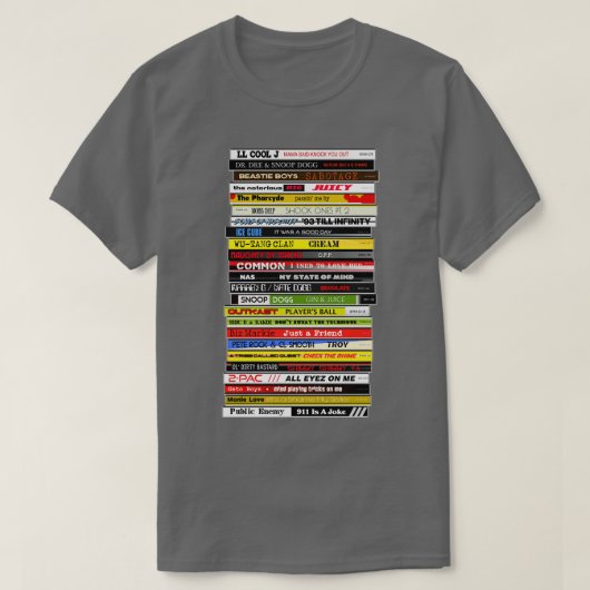 90s Hip Hop CD Stack T-shirt (Design voorkant)