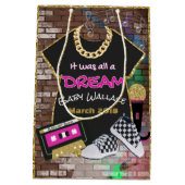90's Hip Hop {GIRL} Urban Baby shower Gift Bag Medium Cadeauzakje (Achterkant)